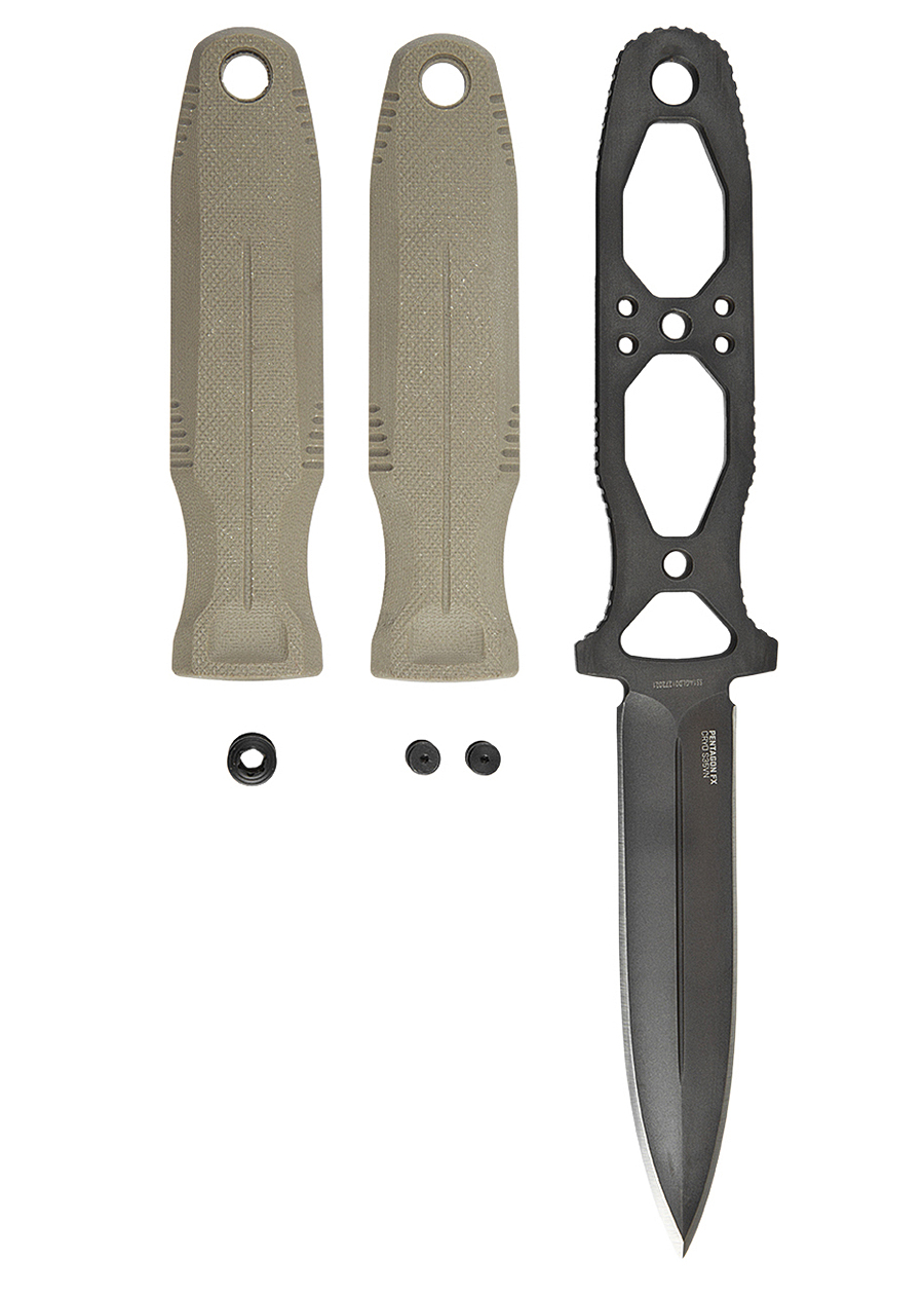 Fiksuotas peilis Pentagon FX - Flat tamsus Earth, SOG