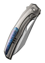 We Knife IGNIO TITANIUM SILVER BEAD BLASTED, sulankstomas peilis