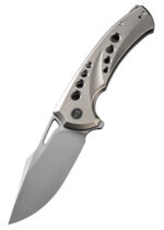 We Knife SWIFTFIN BEAD BLASTED TITANIUM SATIN, sulankstomas peilis