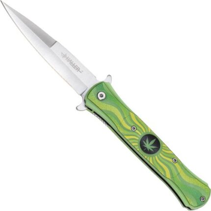 Sulankstomas stiletto tipo kišeninis peilis, švytintis tamsoje