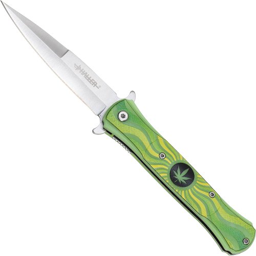 Sulankstomas stiletto tipo kišeninis peilis, švytintis tamsoje Sulankstomas stiletto tipo kišeninis peilis, švytintis tamsoje