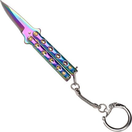 Mini Butterfly Knife Black - juodas lenktinis peiliukas